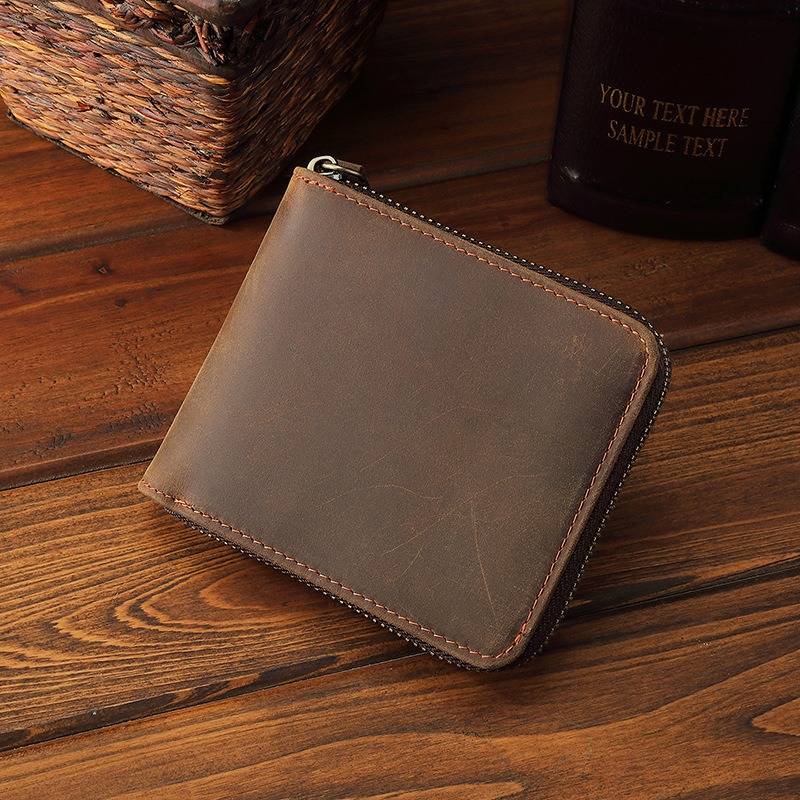 Men Leather Zipper Wallets