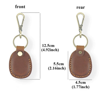 Leather Airtag Holder Keychain