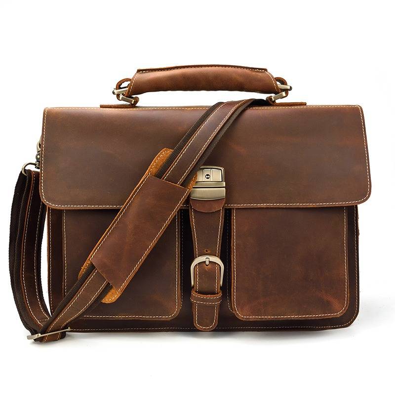 Leather briefcase for men 