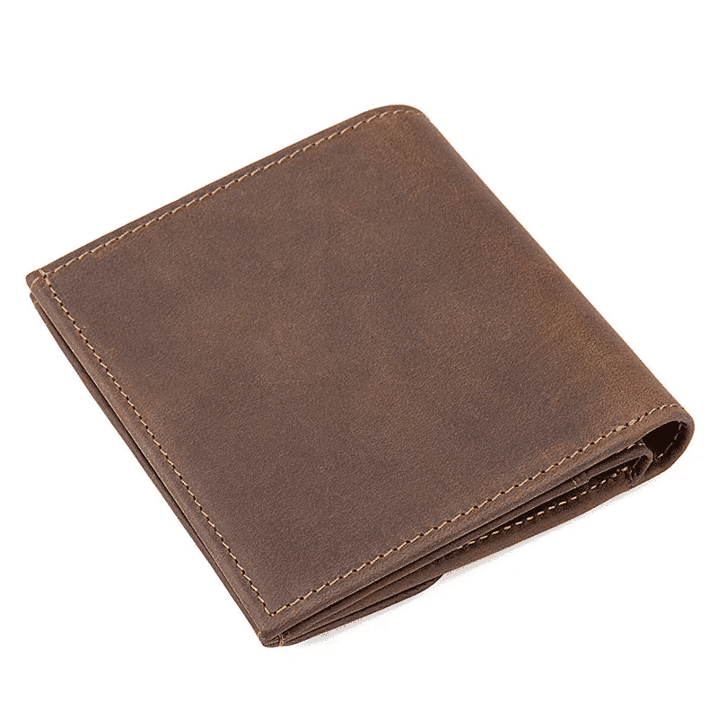 Men Bifold Leather Wallet with Coin Pocket