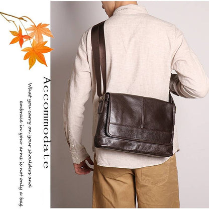 Men Leather Messenger Bag 