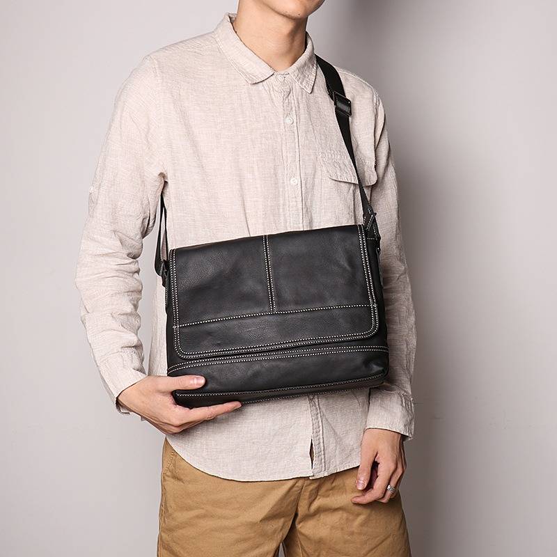 Men Leather Messenger Bag