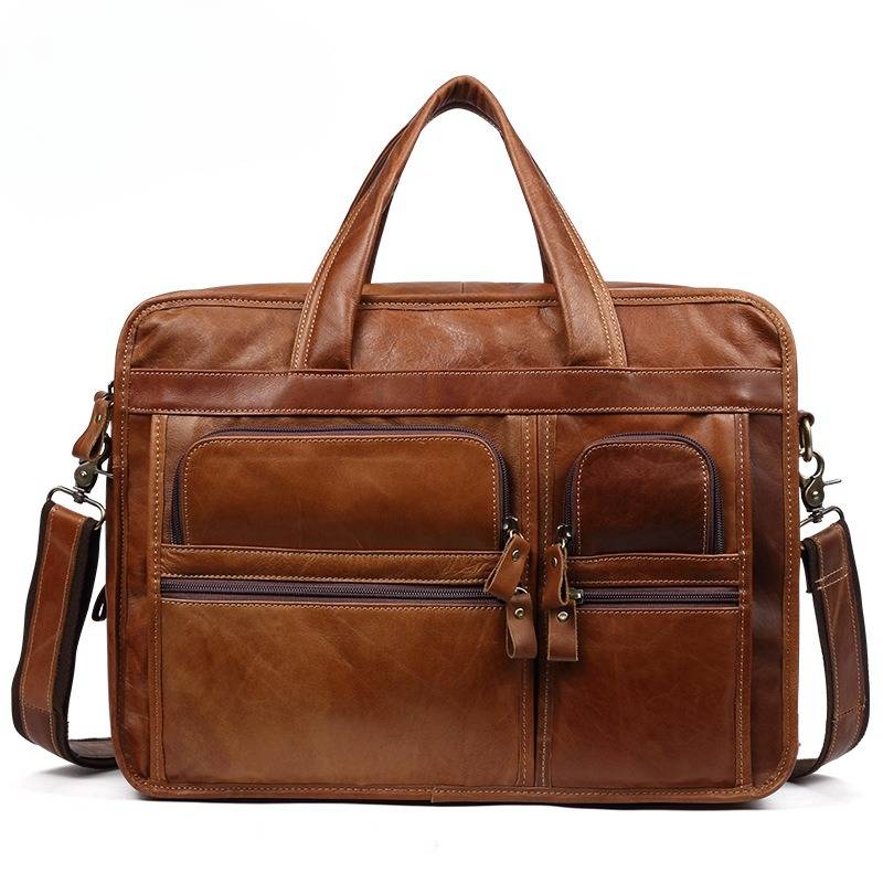 Herren 15,6" Leder Laptoptasche Business Reise Aktentasche