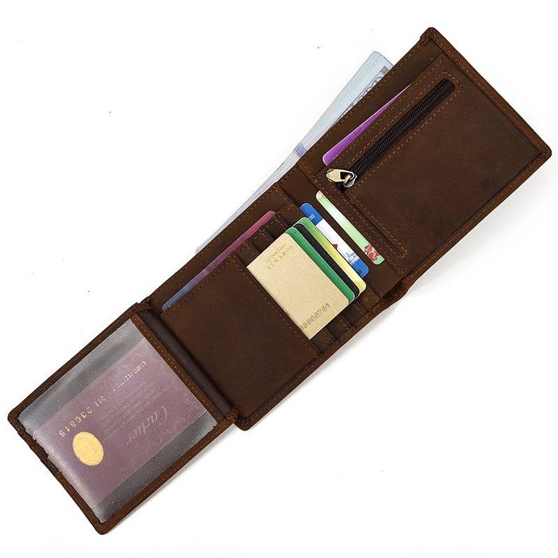 Mens leather trifold wallet 