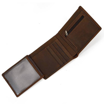 Mens leather trifold wallet 