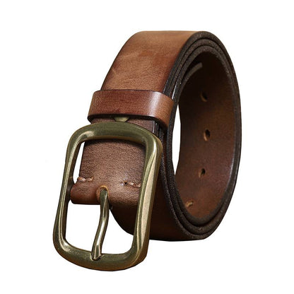 Ceinture de jeans en cuir classique faite à la main pour hommes