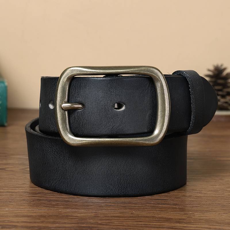 Ceinture de jeans en cuir classique faite à la main pour hommes