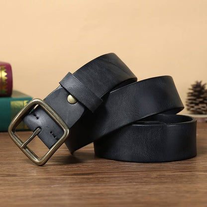 Ceinture de jeans en cuir classique faite à la main pour hommes