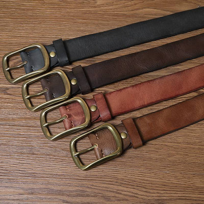Men Handmade Classic Leather Jeans Belt