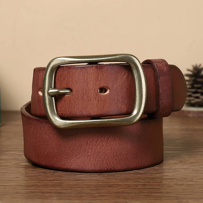 Men Handmade Classic Leather Jeans Belt