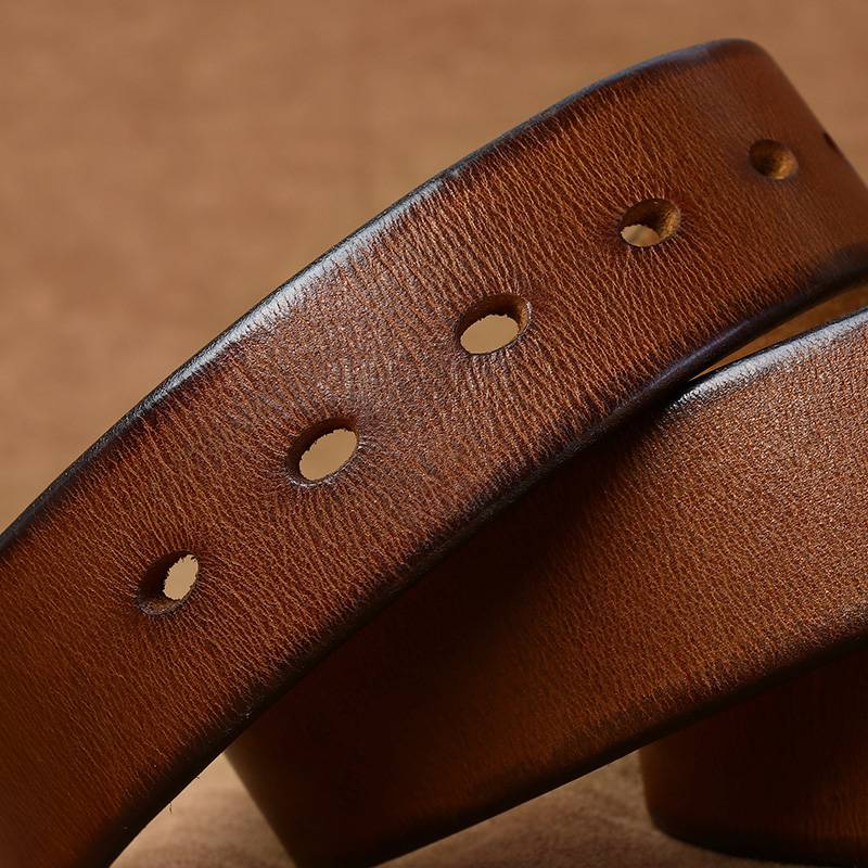 Men’s Handmade vintage Casual Leather Jeans Work Belt