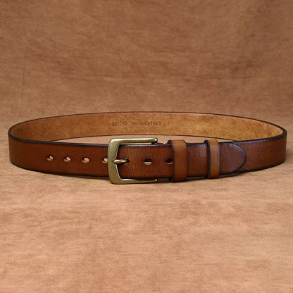 Ceinture de travail en jean en cuir décontracté vintage fait à la main pour hommes