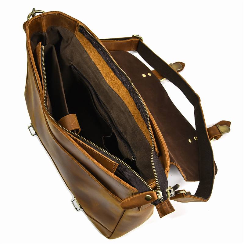 Vintage handgefertigte Leder Herren Aktentasche Messenger Bag