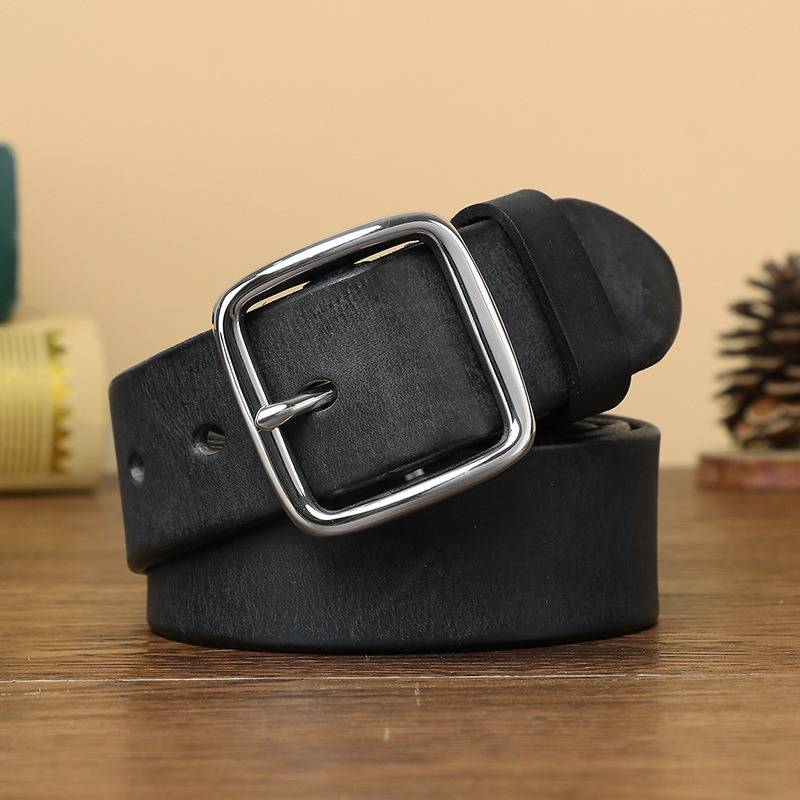 black leather belt