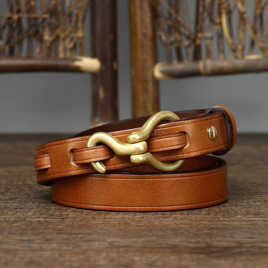 brown leather belt womens