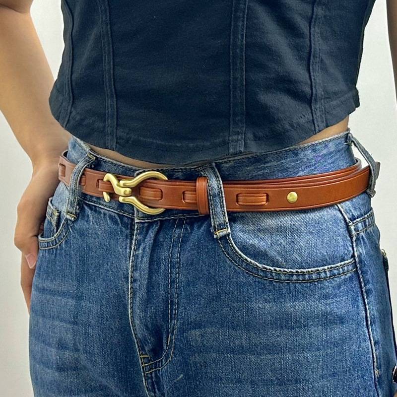 brown leather belt womens