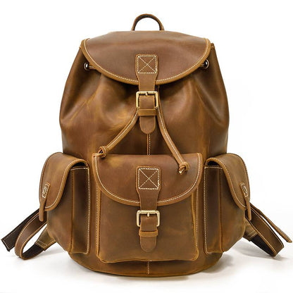 handmade leather backpack