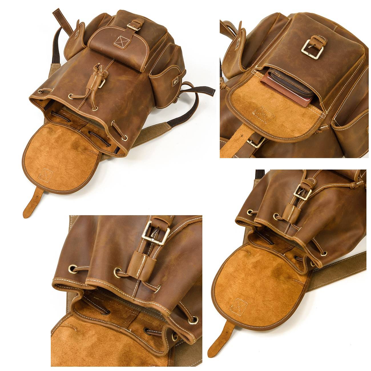 handmade leather backpack