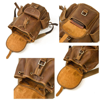 handmade leather backpack