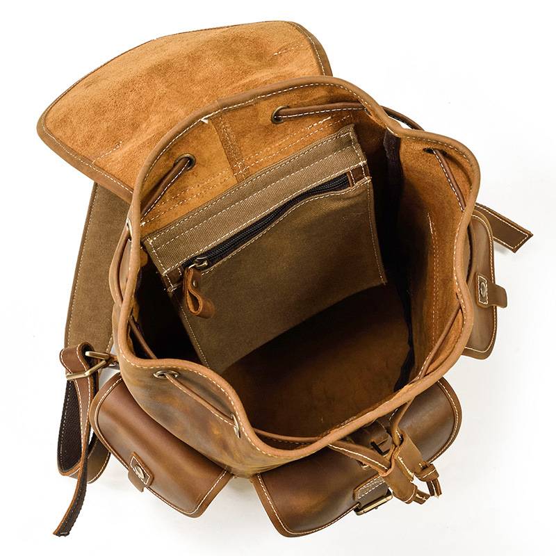 handmade leather backpack