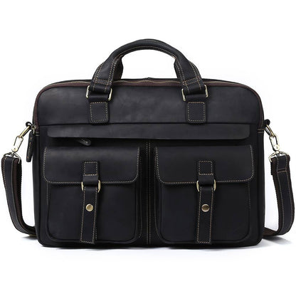 Vintage European Style Men's Leather Briefcase