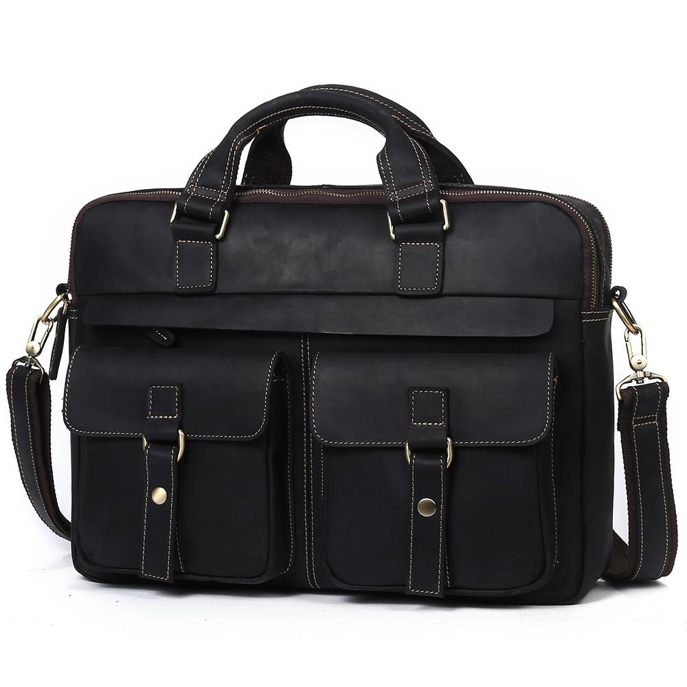 Vintage European Style Men's Leather Briefcase