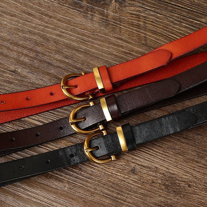 Fashion Women Skinny Leather Belts for Jeans Pants -0.7" Width