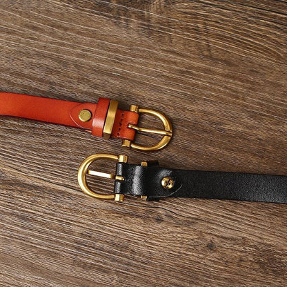 Fashion Women Skinny Leather Belts for Jeans Pants -0.7" Width