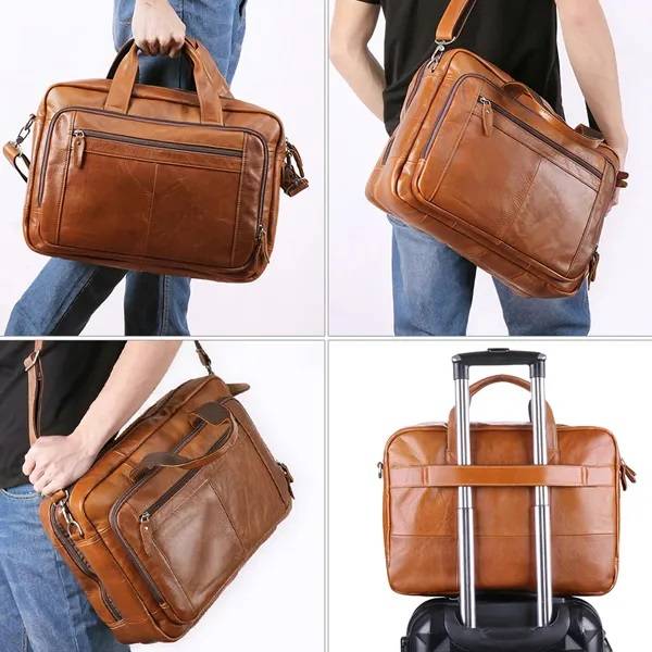 Everyday Leather Briefcase Business Men's Laptop Bag