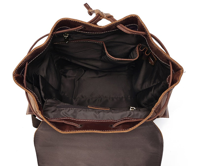 leather laptop backpack