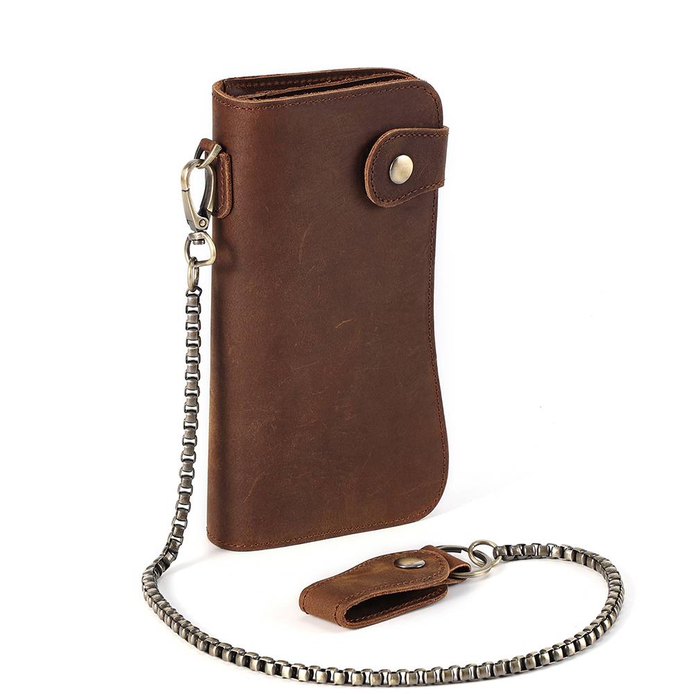 leather long wallet for men