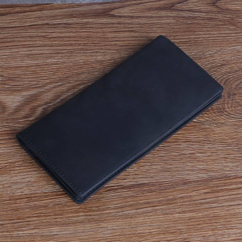 leather long wallet for men