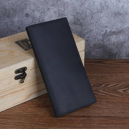 leather long wallet for men