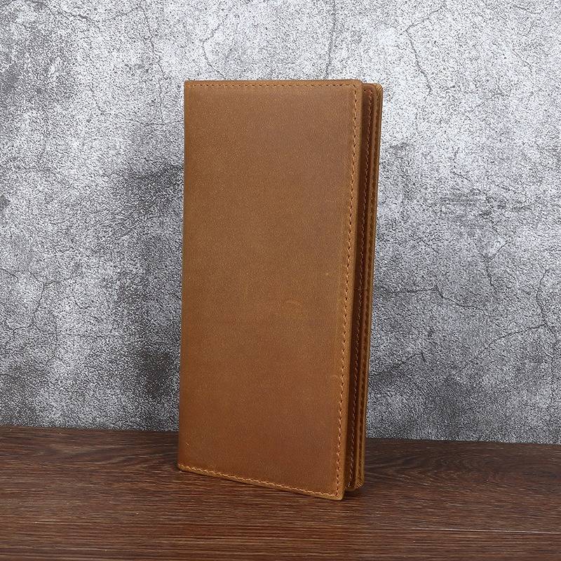 leather long wallet for men