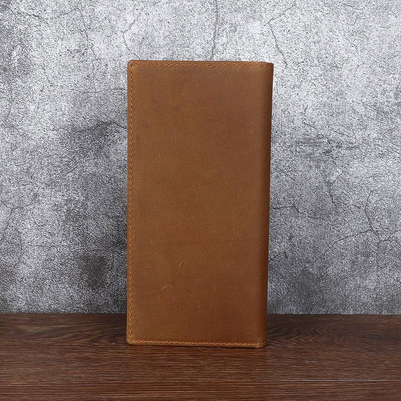 leather long wallet for men