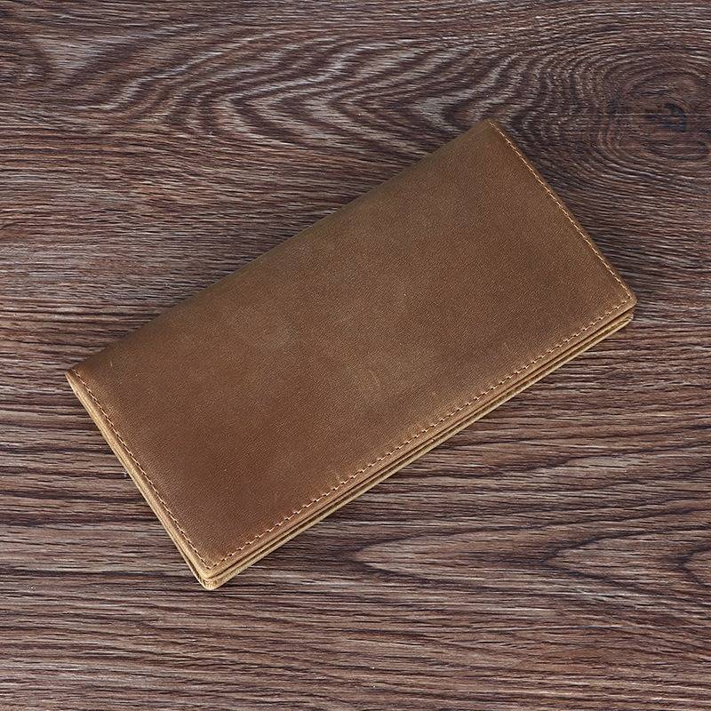 leather long wallet for men