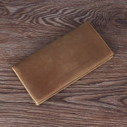 leather long wallet for men