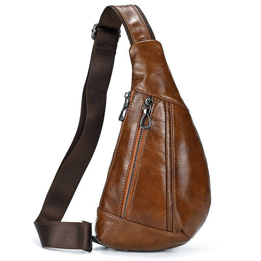 leather mens sling bag