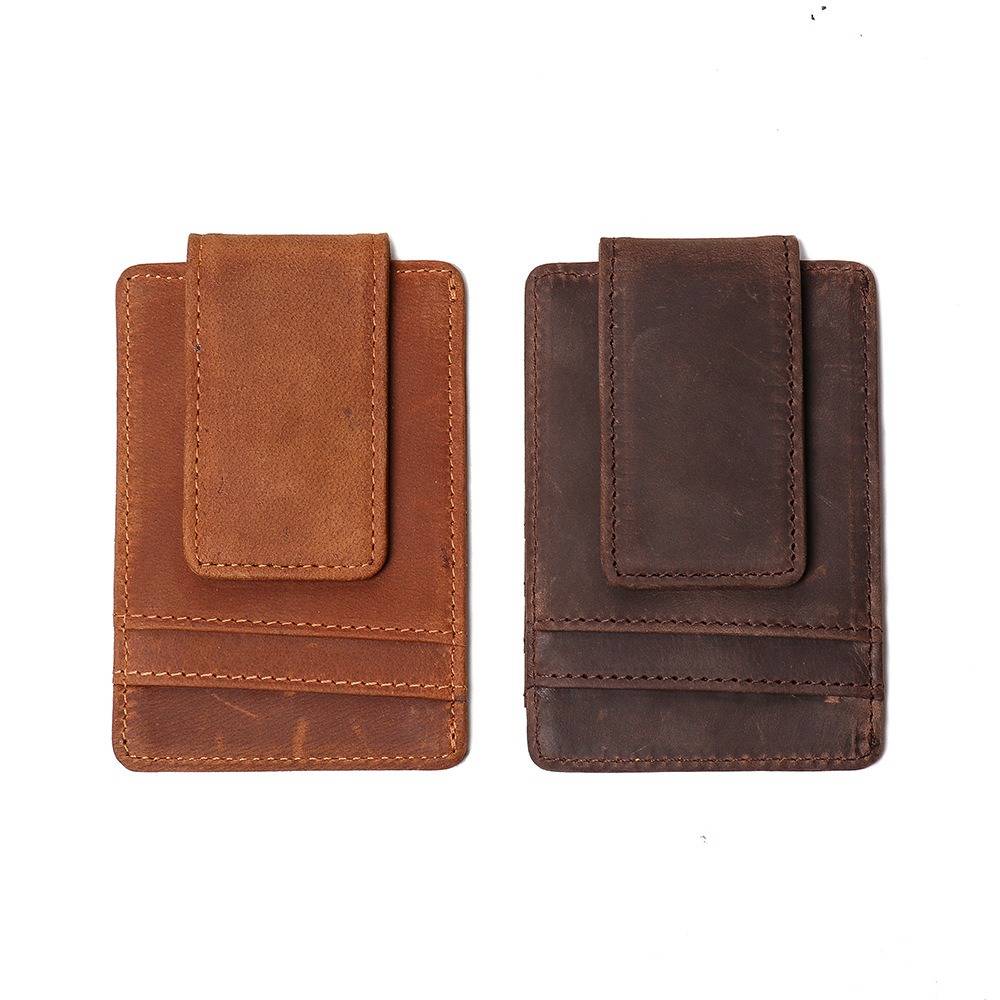 leather moneyclip wallet