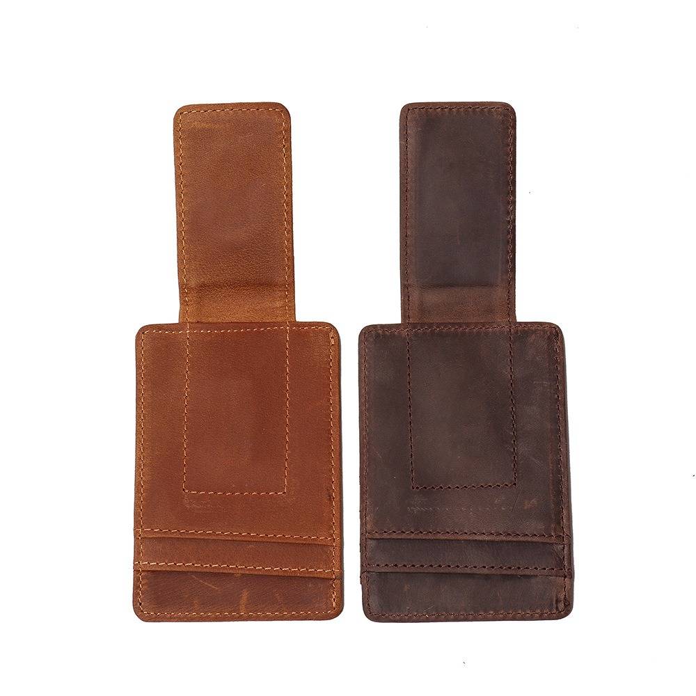 leather moneyclip wallet