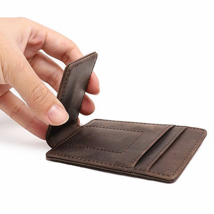 leather moneyclip wallet