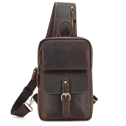 leather sling backpack