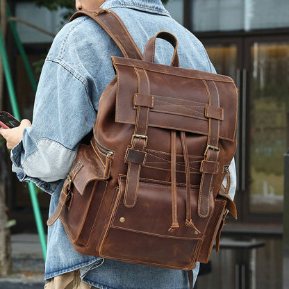 leather trave backpack 