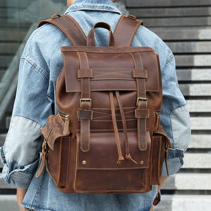 leather trave backpack 