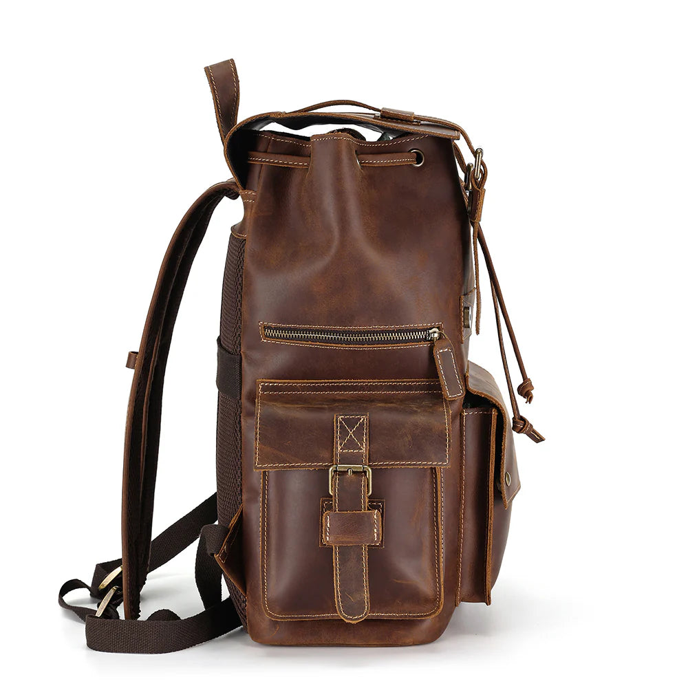 leather trave backpack 