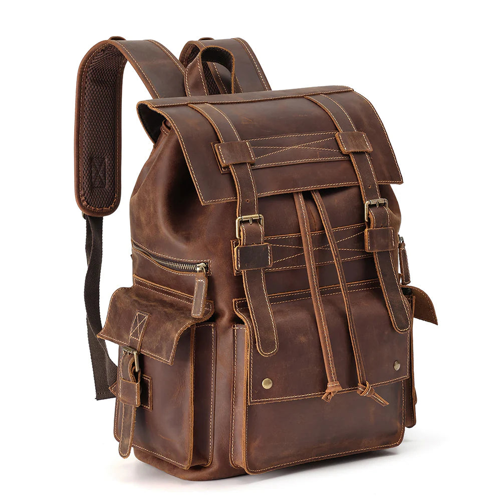 leather trave backpack 