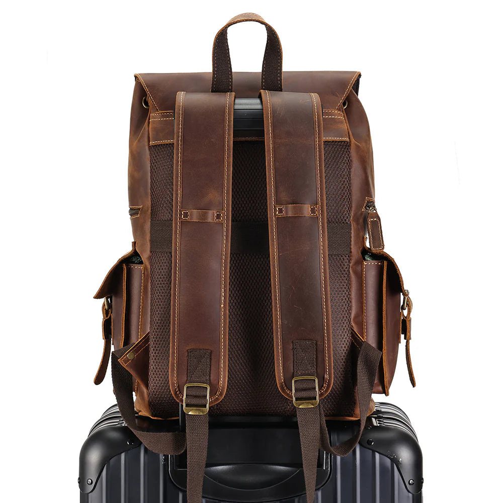 leather trave backpack