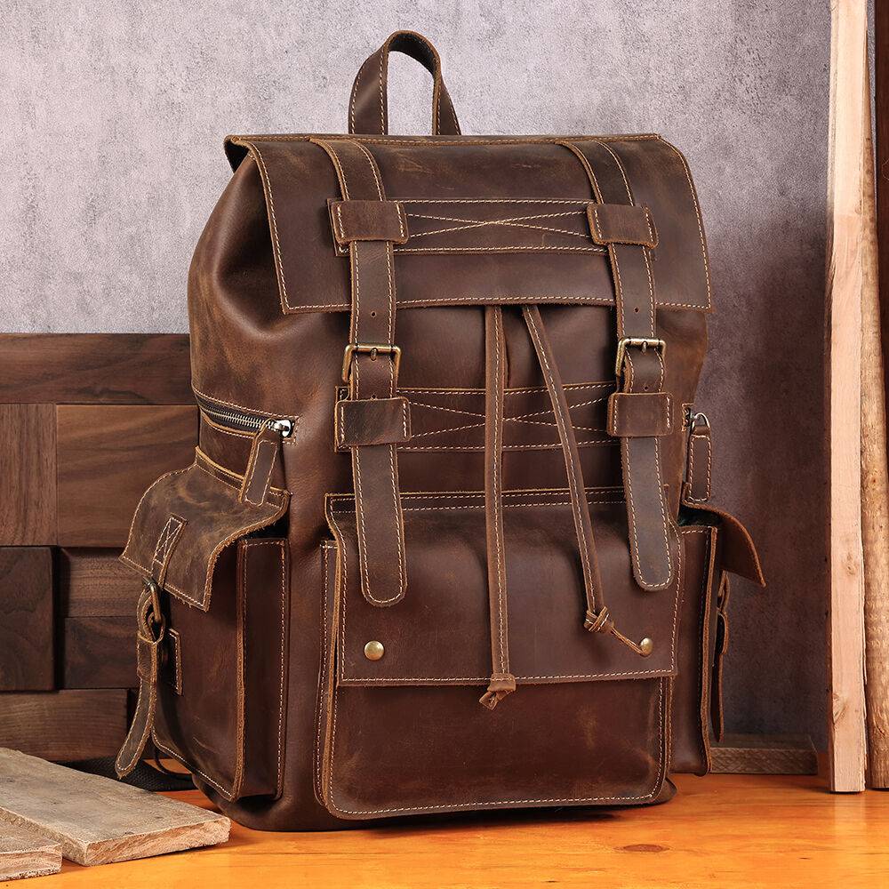 leather trave backpack 