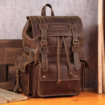 leather trave backpack 