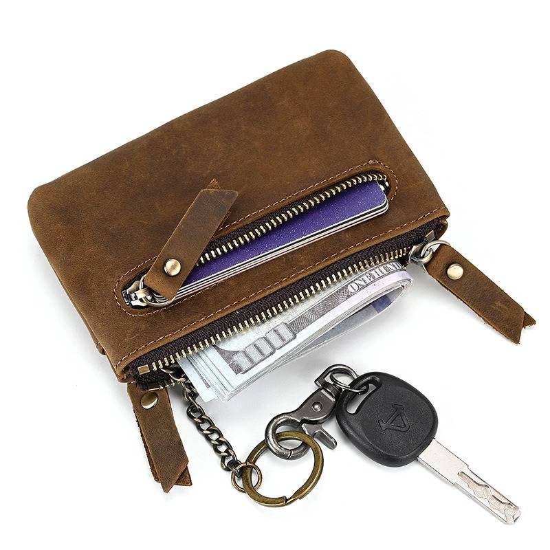 leather zipper coinpurse